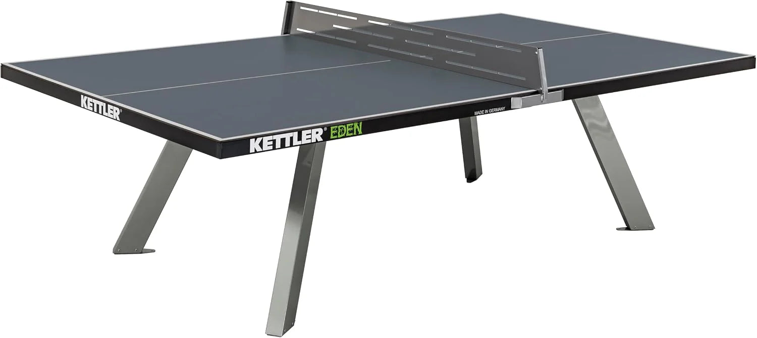 KETTLER Eden Outdoor Tafeltennistafel – Stationair | Kwaliteit – Made in Germany | Weerbestendig | Onderdelen van gegalvaniseerd staal | 10 mm speelblad van melaminehars