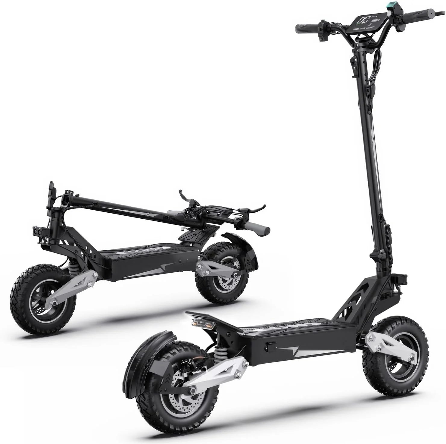 RAYI T10 krachtige elektrische step voor volwassenen: 48 V 13,5 Ah accu met een bereik van 45-50 km, 27,9 cm (11 inch) offroad-wielen, elektrische step met sleutel.