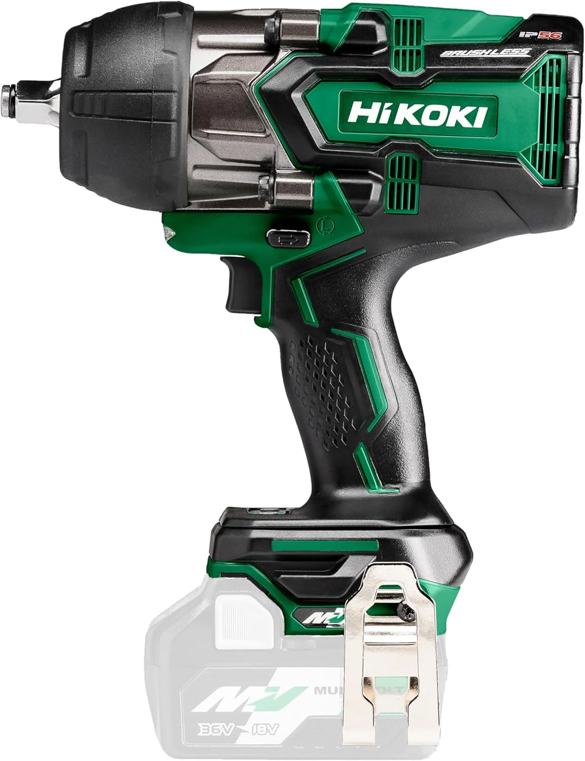 HIKOKI WR36DB draadloze slagmoersleutel (36V, Li-ion, 1650 Nm, borstelloos, 4-trapskeuzeschakelaar, LED, in transportkoffer zonder batterij en oplader)