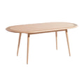 Eenvoudige Houten Eettafel met Ovale Vorm en Dunne Pootjes