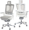 Mendler Bureaustoel MERRYFAIR Wau 2, bureaustoel draaistoel, stoffering/net, ergonomisch - zwart-grijs, frame zwart(wit-grijs)