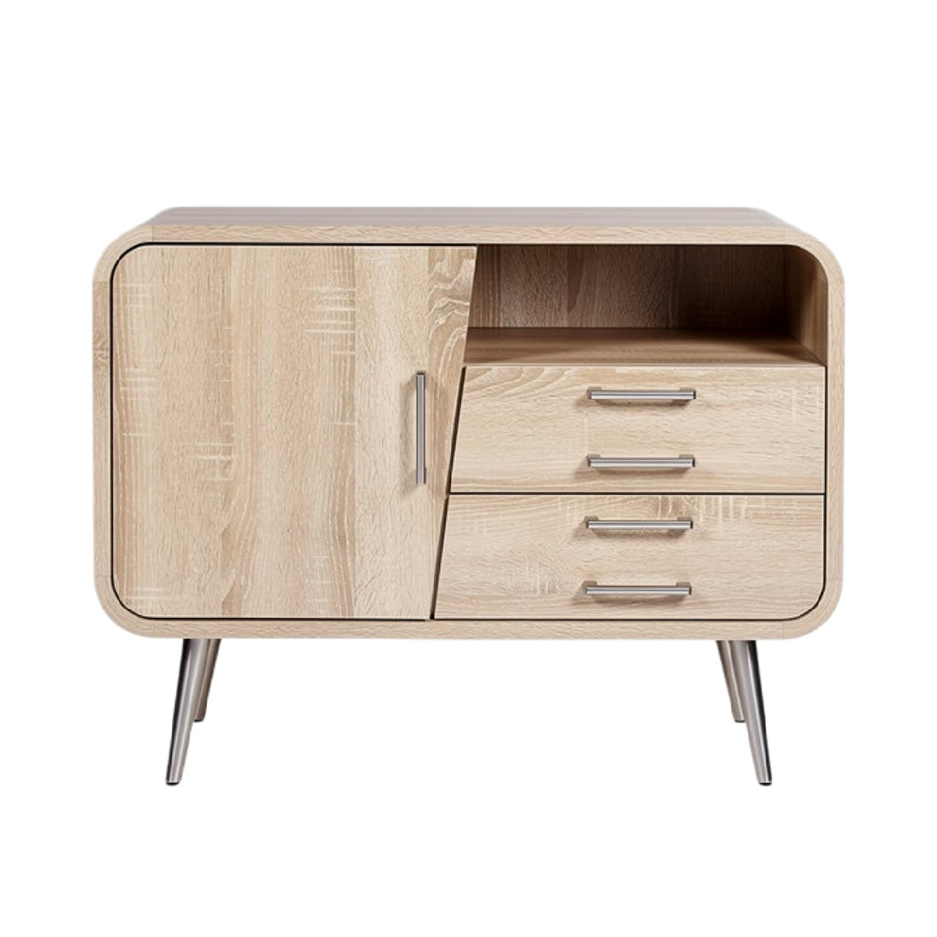 "Moderne houten dressoir met lade en deur"