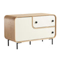 **Moderne Houten Dressoir met Wit Paneel en Minimalistisch Ontwerp**