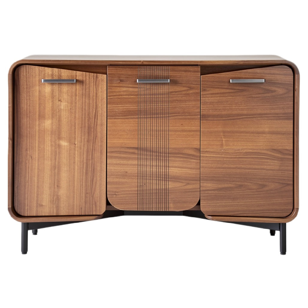 Technische Titel: "Moderne Houten Dressoir met Strakke Lijnen en Minimalistische Handgrepen"