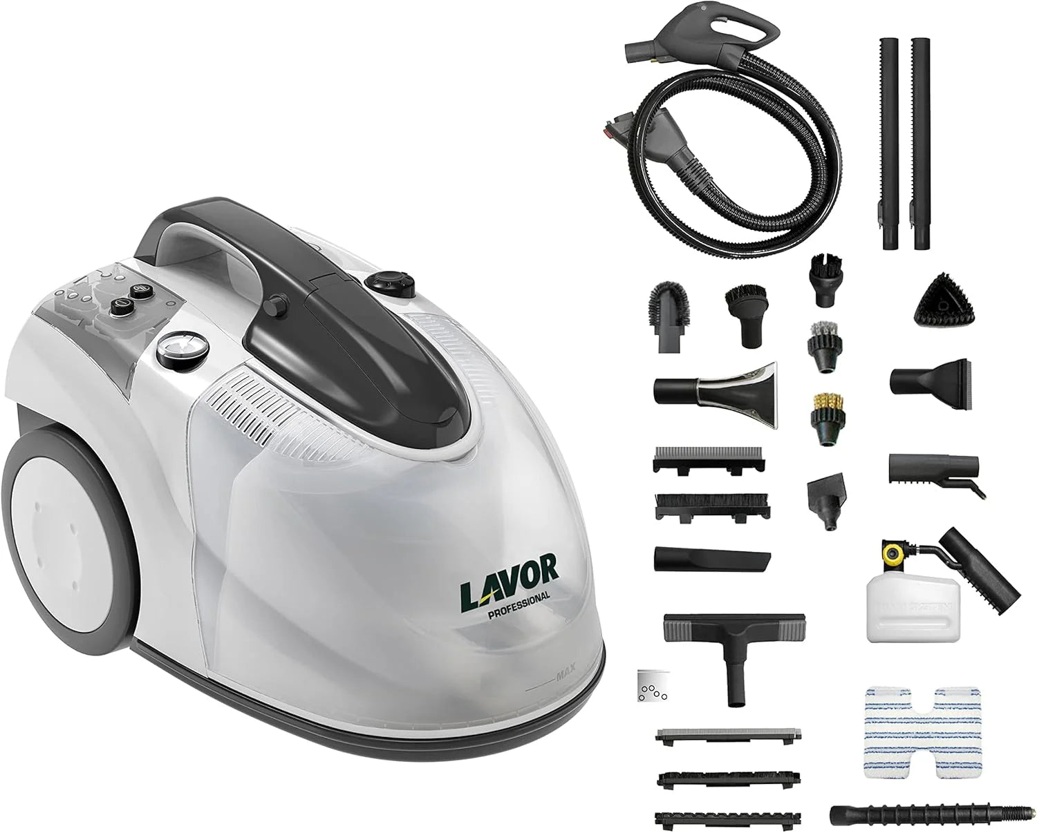 Lavor con Funzione Aspirante Professionele stoomreiniger GV EGON VAC 4.1 Plus stoom bij 152 °C met zuigfunctie, doodt ziektekiemen en bacteriën met de stoomkracht
