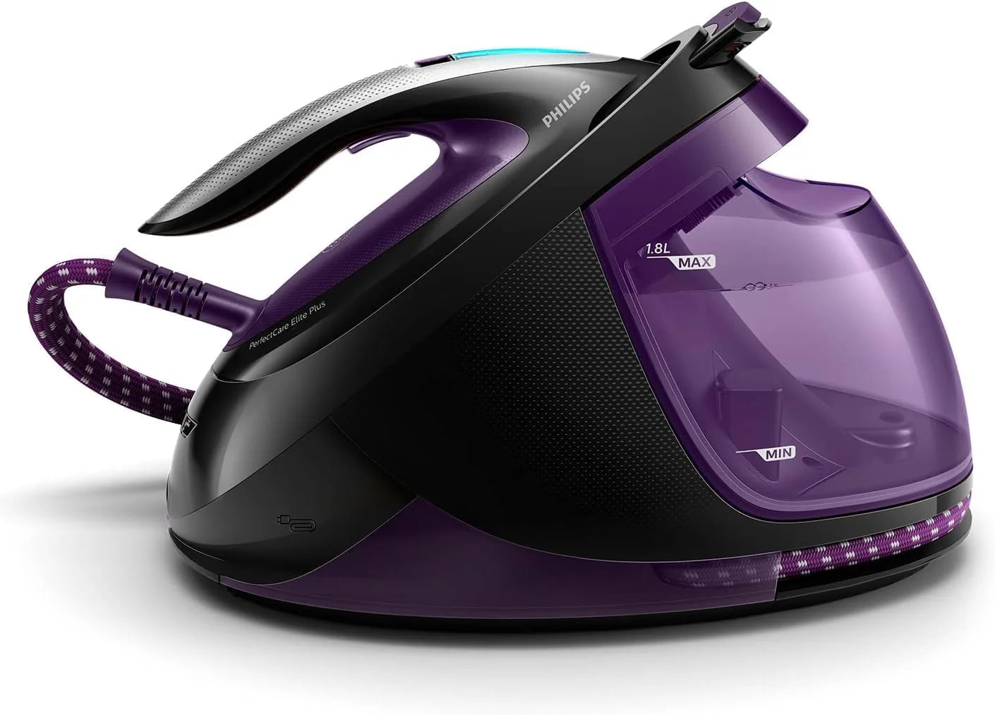 Philips PerfectCare Elite Plus Stoomgenerator - 2700 W, Stoomstoot van 550 g, 7,7 Bar, OptimalTEMP-Technologie, Reservoir 1,8 L, Paars/Zwart (GC9675/80)