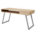 **Moderne Houten Bureau met Lades en Stalen Poten**