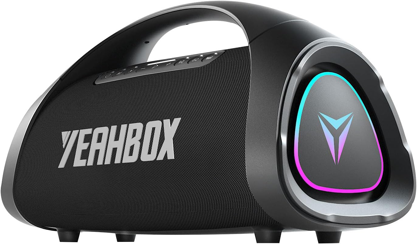 YEAHBOX Sonic Boom Max 300 W Bluetooth-luidspreker met massieve bas, IPX67 waterdichte draagbare luidspreker met subwoofer/equalizer/5 spelers/BT 5.3/snel opladen, buitenluidspreker(Zwart)