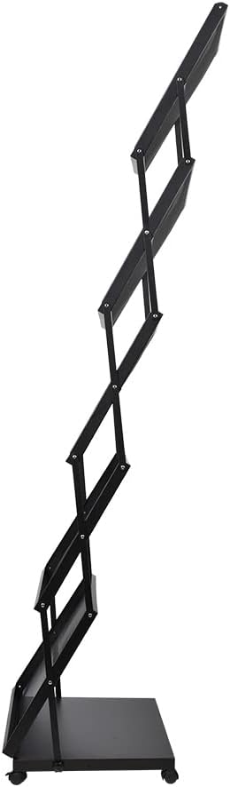 brochure display stand&Foldable Magazine Rack with 5 Pockets for Exhibition and Trade Show (17.7'X14.5'X63')