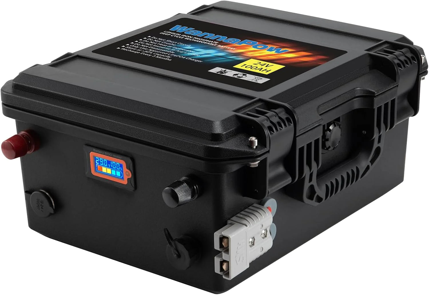 Lithiumbatterij 12V 120Ah,Tot 15000 Cycli en 10 Jaar Levensduur,LifePo4-batterij Met 100A BMS,Deep Cycle LiFePO4-lithiumBatterij Voor Caravans,Back-upstroom, Sleepmotoren,Trollingmotoren(24V 100AH)