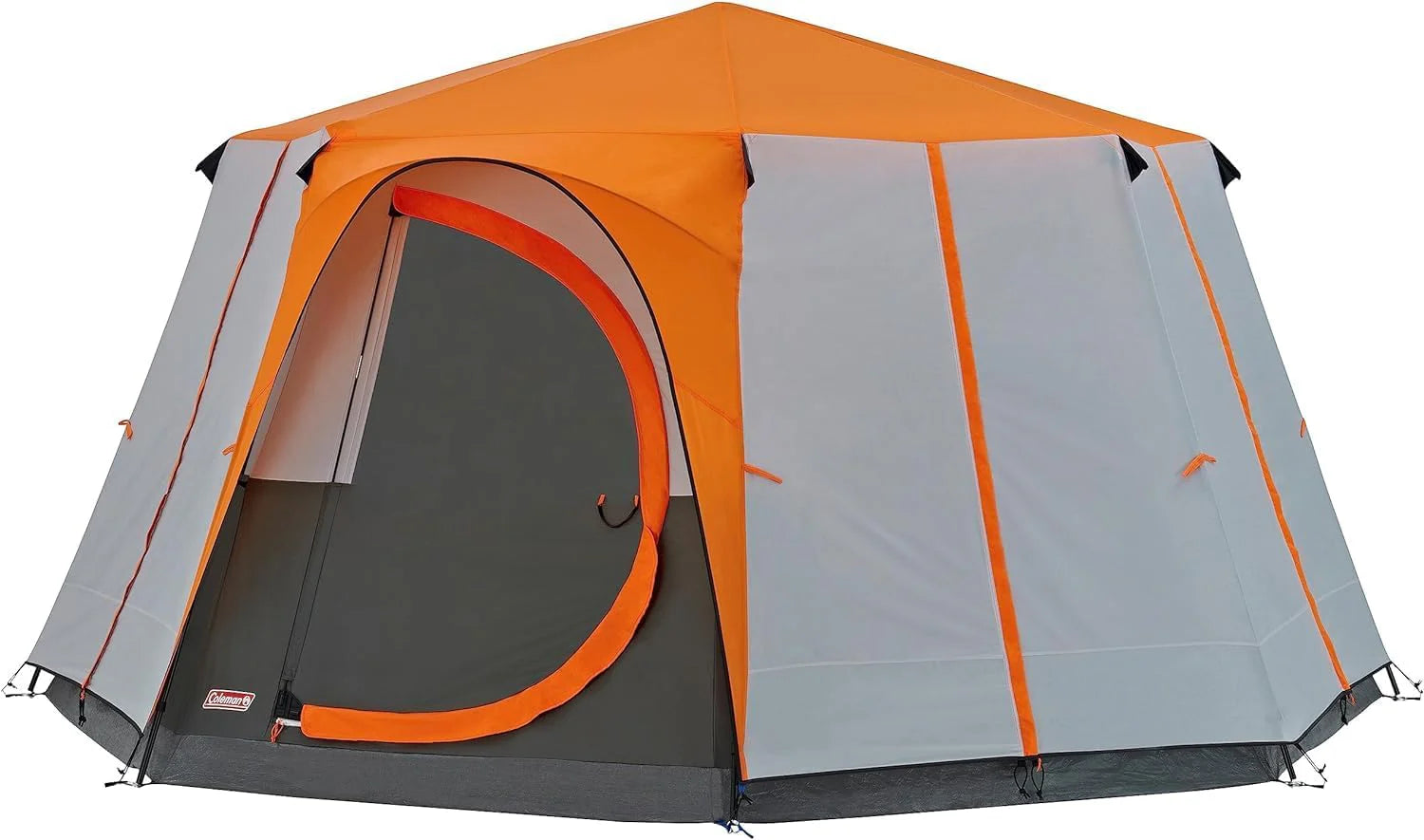 Coleman Achthoekige tent, met grote ramen, met 360 graden zicht, stevige constructie met stalen stangen, volledig geïntegreerd grondzeil, eenvoudige montage, waterdicht(Single)