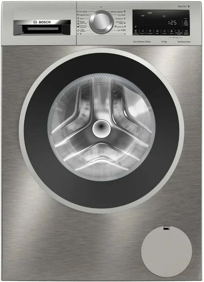 Bosch Wasmachine, vrije installatie, serie 6, 10 kg, snelprogramma, stil, roestvrij staal, WGG256ZAES