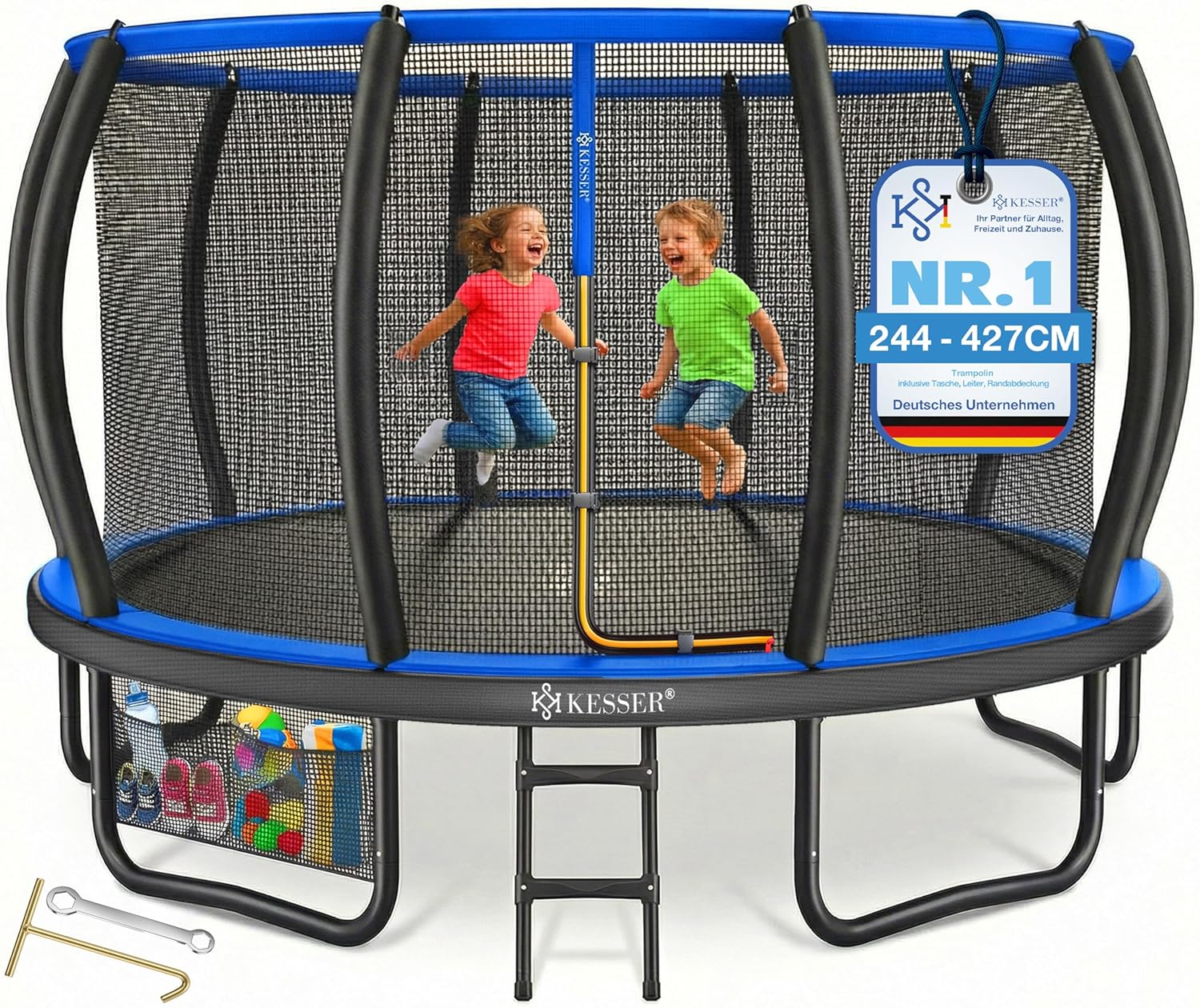 Kesser® Trampoline, outdoor, Ø 244/305/366/427 cm, GS-gecertificeerd, tuintrampoline voor kinderen  volwassenen
