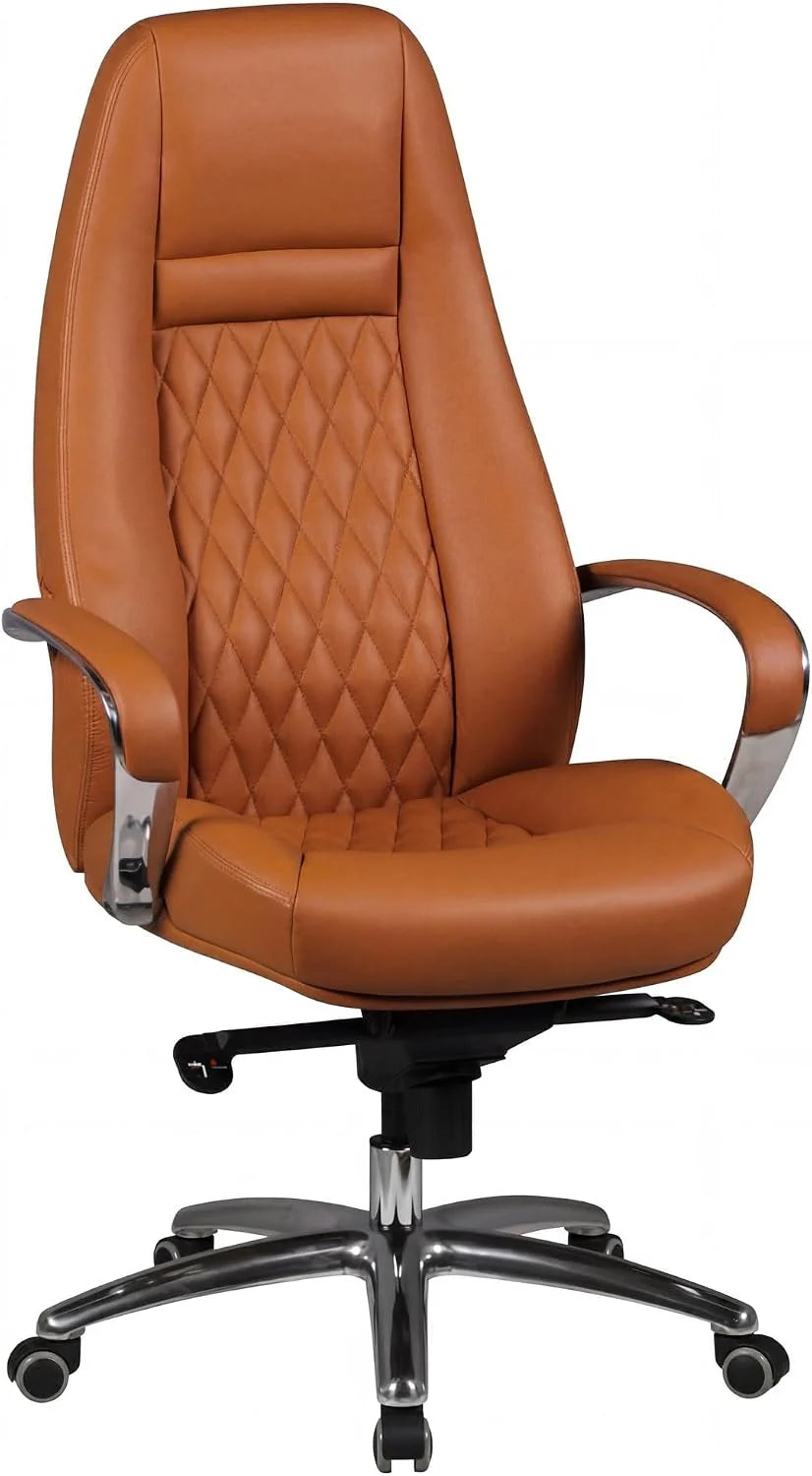 FineBuy AURELIO bureaustoel lederen bureaustoel ergonomisch Chefsessel nobele bureaustoel in hoogte verstelbaar(Caramel)