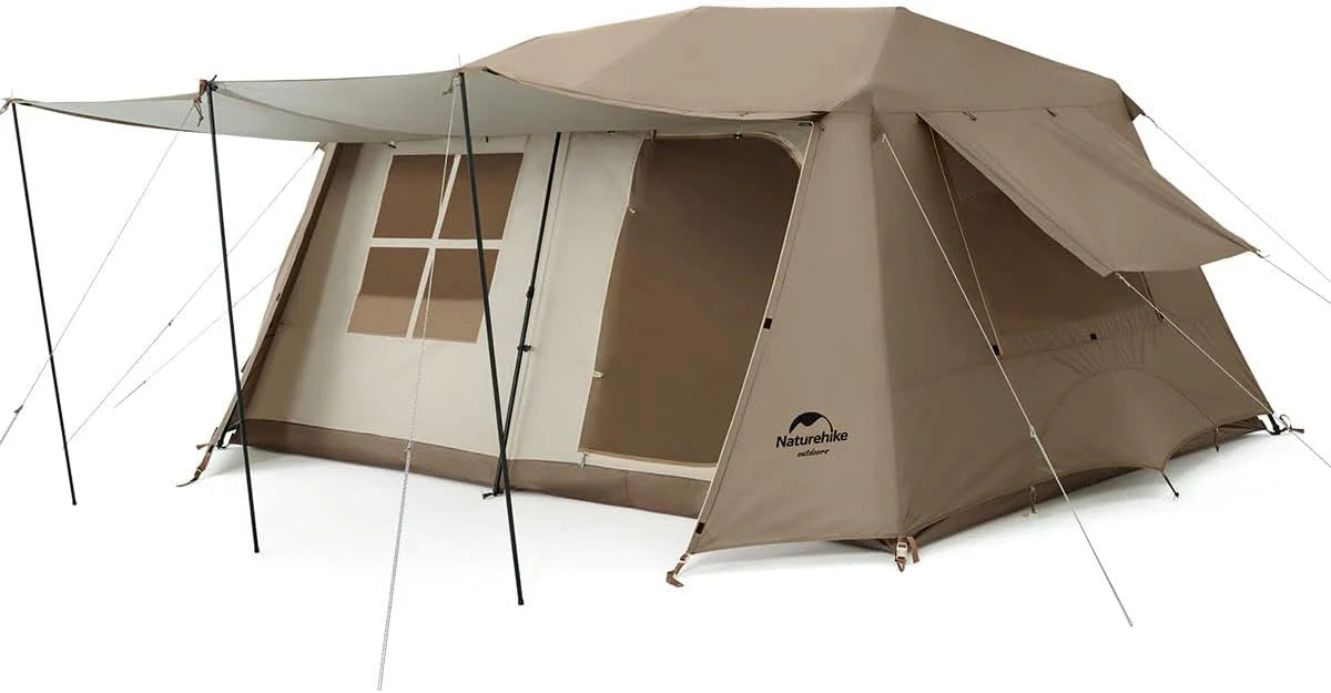 Naturehike Village 13,0㎡  6,0㎡  5,0㎡ Familietent, pop-up tent, huistent, campingtent, campingtent voor 2-6 personen, grote tunneltent met 2000 mm waterkolom(13.0㎡)