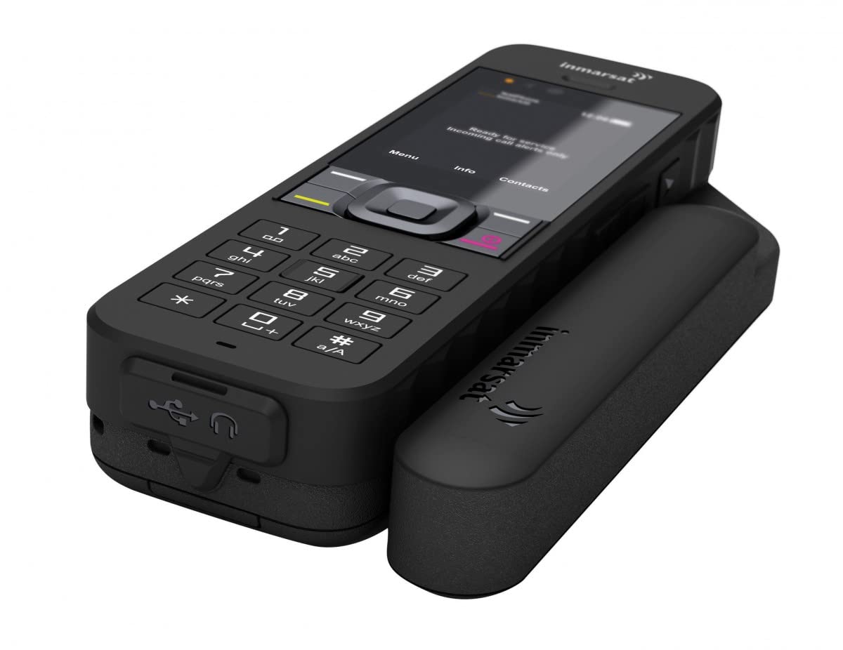 BlueCosmo Inmarsat IsatPhone 2.1 Satellite Phone Kit (SIM Included), unlocked - Global Coverage - Voice, SMS, GPS Tracking, Emergency SOS - Prepaid and Monthly Service Plan Options