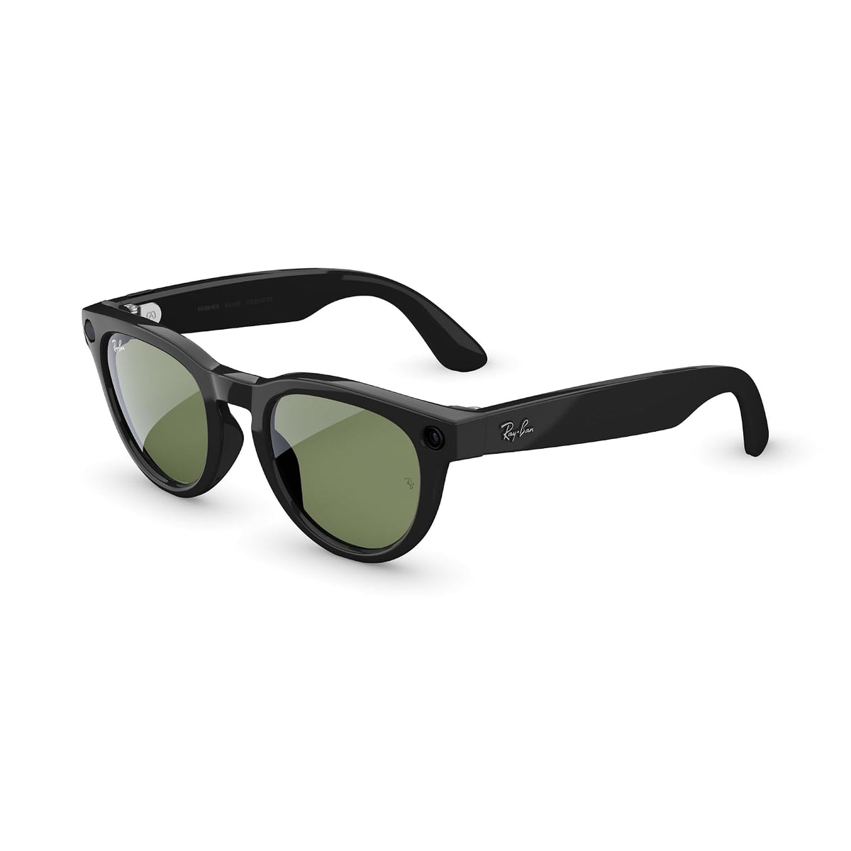 Meta Ray-Ban (Gen 2) Headliner Smart AI Glasses, Shiny Black, Green Lenses