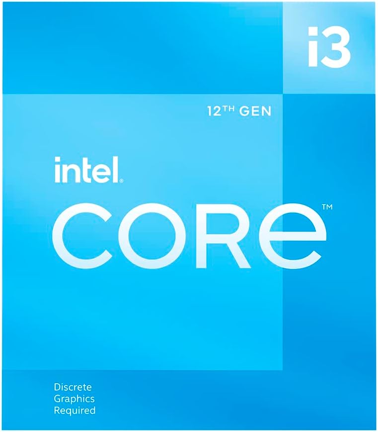 IntelÂ® Coreâ¢ i3-12100F 12th Generation Desktop Processor (Base Clock: 3.3GHz, 4 Cores, LGA1700, RAM DDR4 and DDR5 up to 128GB)