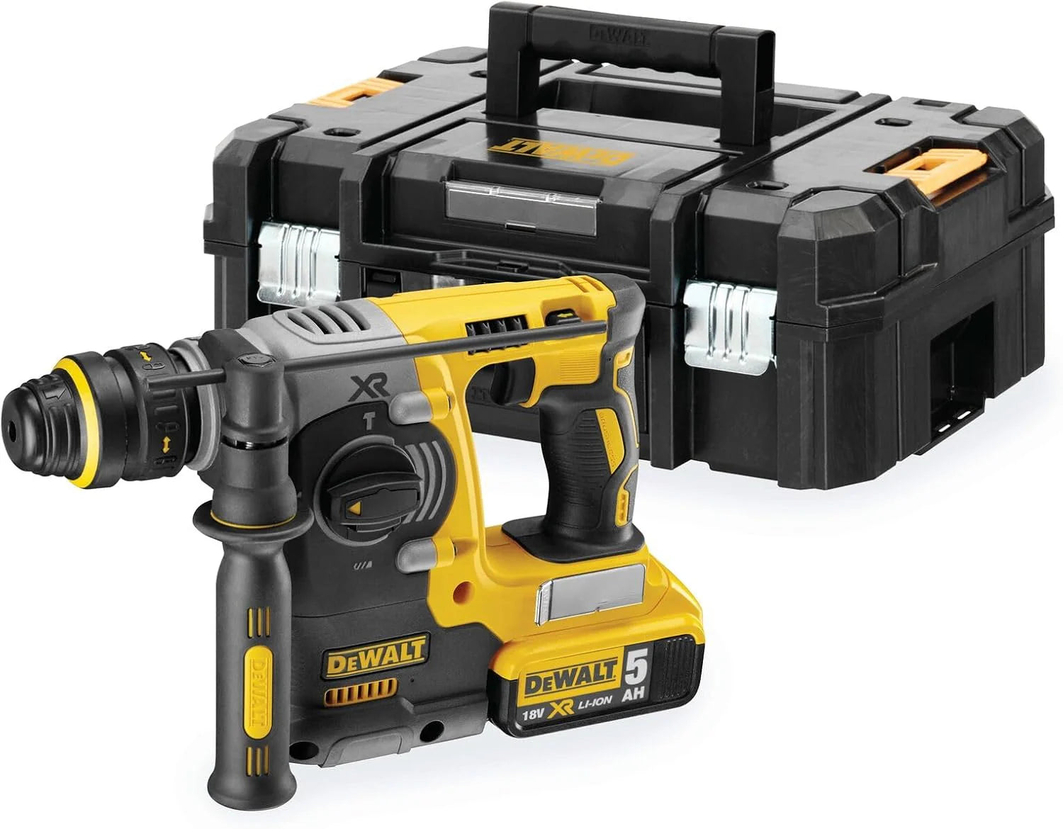 Dewalt DCH273P2T SDS-plus XR accu-combihamer/klopboormachine (18V, 5h borstelloos, 24mm, ideaal voor booranker/bevestigingsgaten, trillingsreductie, incl. 2x accu's, snellader),Meerkleurig