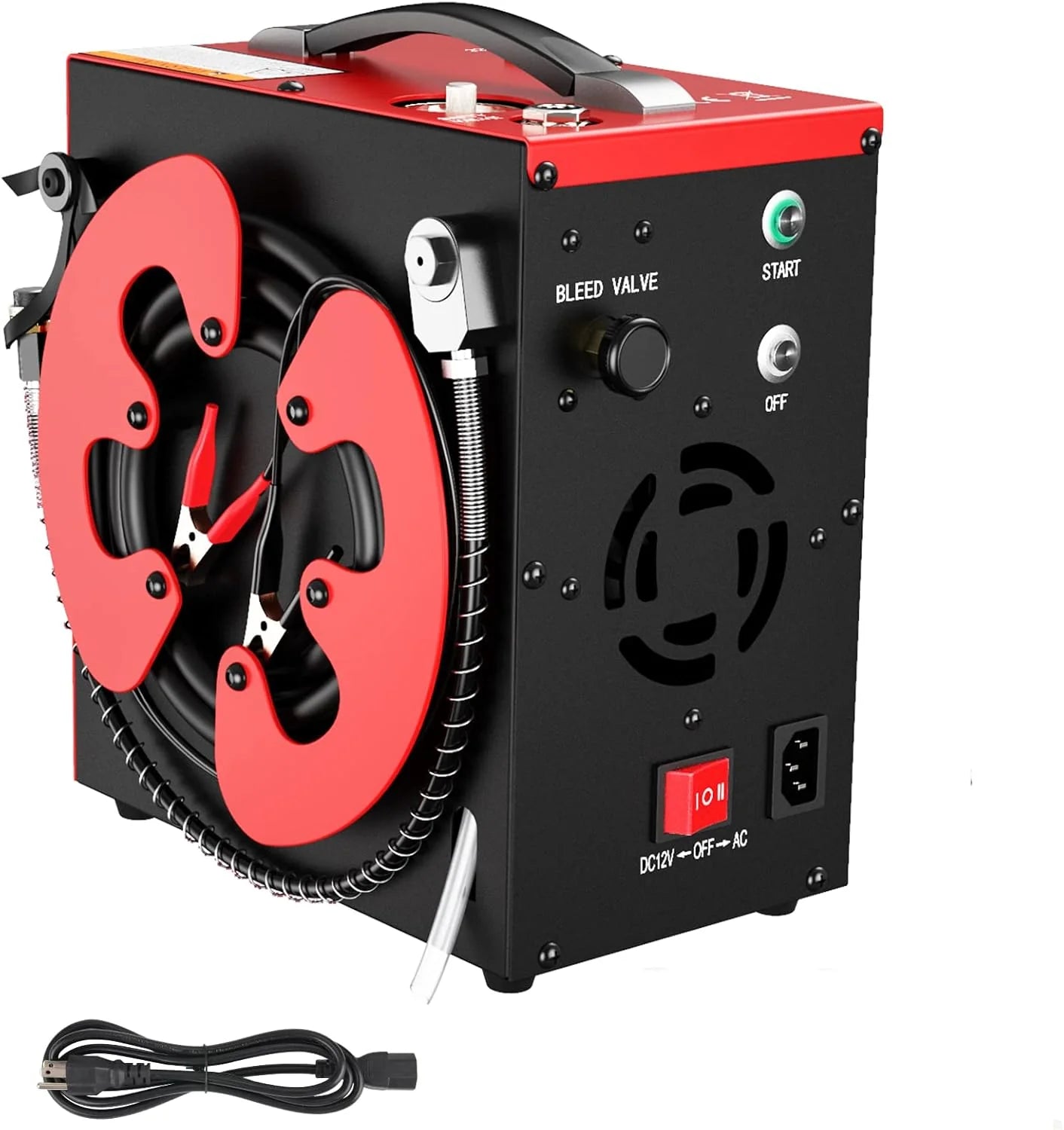 GX CS3-I PCP Luchtcompressor, automatische uitschakeling, olievrij, geïntegreerd water-olieafscheidingsfilter, aangedreven door auto 12 V DC of huis 220 V AC, 4500 psi/30 Mpa