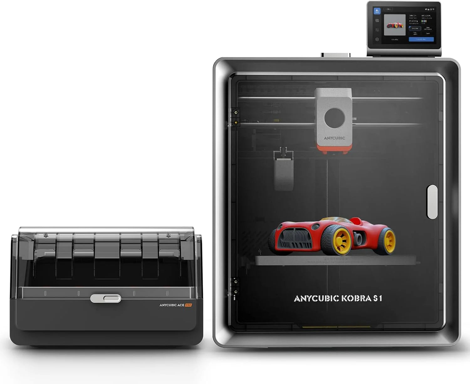 Anycubic Kobra S1 Combo 3D-printer Meerkleurig, 600mm/s hogesnelheidsprinten, drogen tijdens het printen, drievoudig koelsysteem, volledig gesloten CoreXY-structuur, printformaat 250 x 250 x 250 mm(ANYCUBIC KOBRA S1 COMBO)