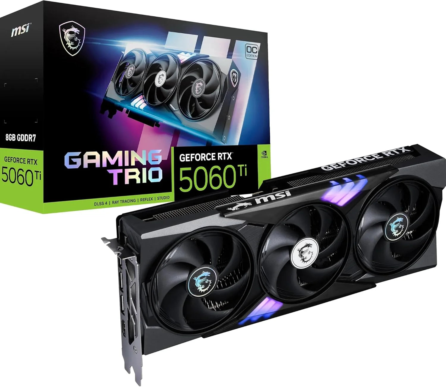 MSI GeForce RTX 5060 Ti 8G Gaming Trio OC videokaart VD9177(1) RTX 5060 Ti 8 GB Gaming 3 ventilator)