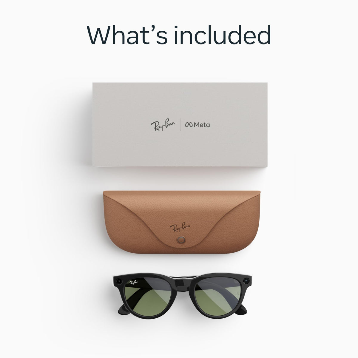 Meta Ray-Ban (Gen 2) Headliner Smart AI Glasses, Shiny Black, Green Lenses