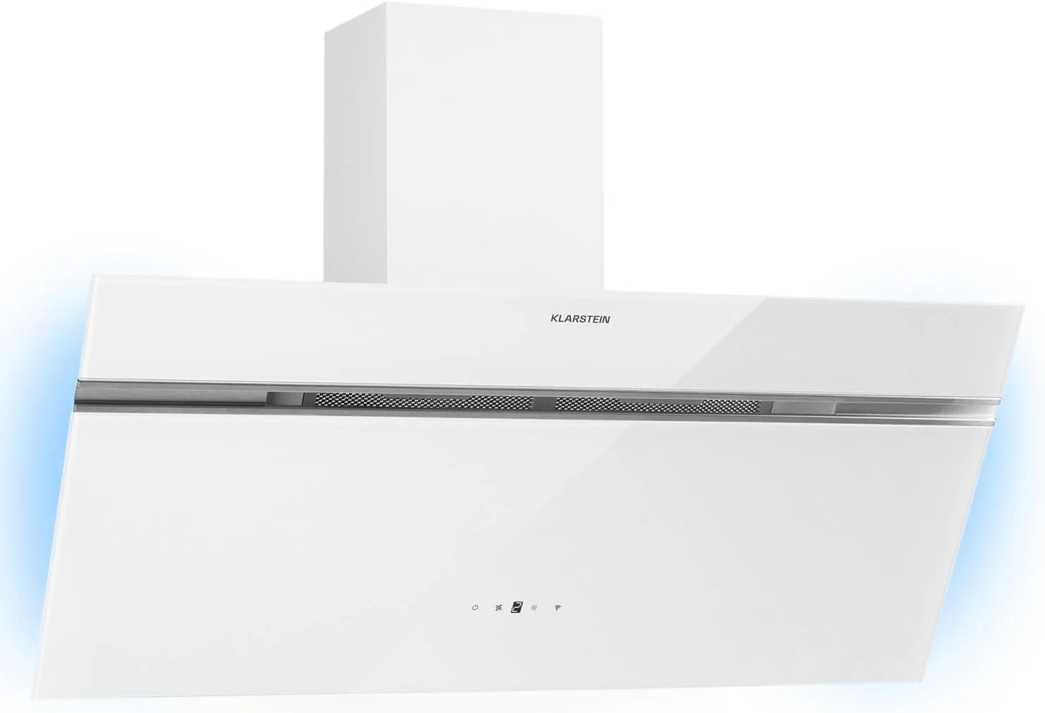 Klarstein Alina 3.0 90 Afzuigkap - 90 cm keukenafzuigkap, 600 m³/h afzuigvermogen, A++ energie-efficiëntie, led-kookplaatverlichting, touch-bedieningspaneel, wifi-bediening, zwart, afvoerlucht en(wit/90 cm)