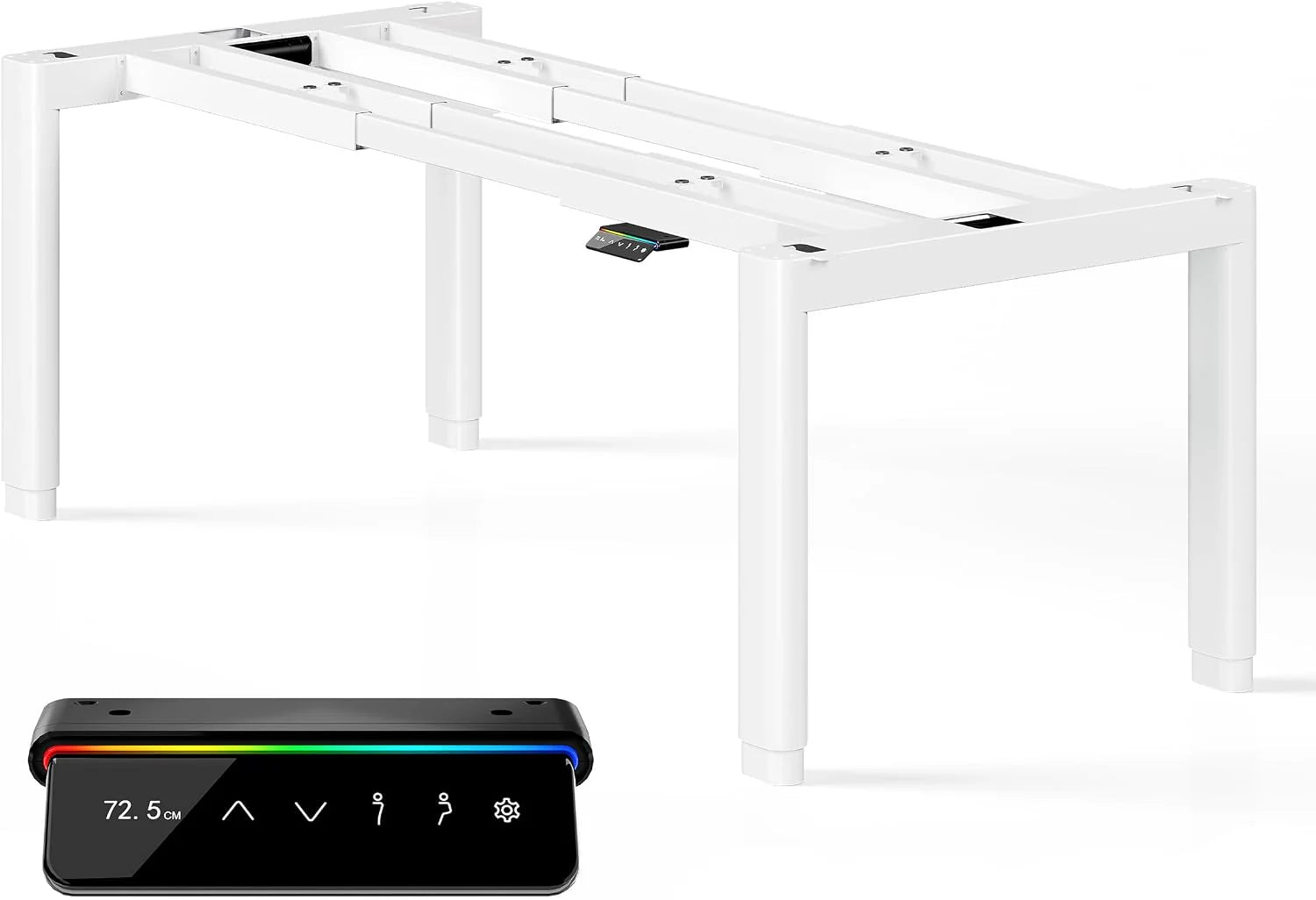 MAIDESITE T4 Pro Plus Bureauframe, in hoogte verstelbaar, met 240 kg hefcapaciteit, elektrisch in hoogte verstelbaar bureau met 2 motoren, ultrastabiel tafelframe met 4 ovaal beenontwerp(Wit)