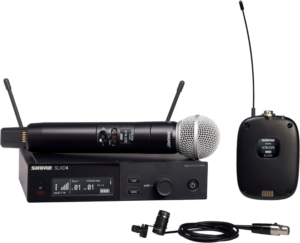 Shure SLXD124/85 Combo Wireless Handheld and Lavalier Microphone System - H55 Band