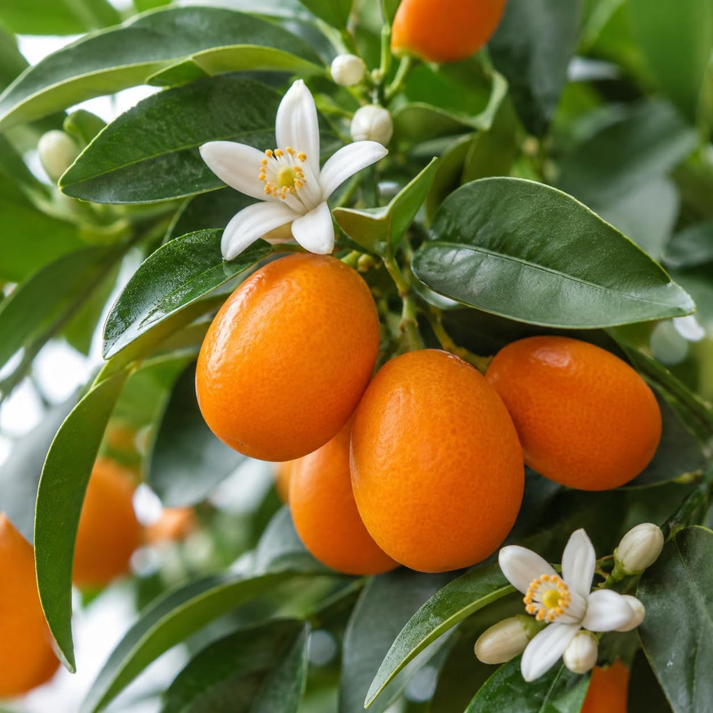 Meiwa Sweet Kumquat Tree Live Plant, 1 Gallon Pot, Fresh Round Sweet Fruit with Edible Peel, Fragrant Blooms | Ideal for Home Gardens and Patios (No Ship to CA, HI, AK)