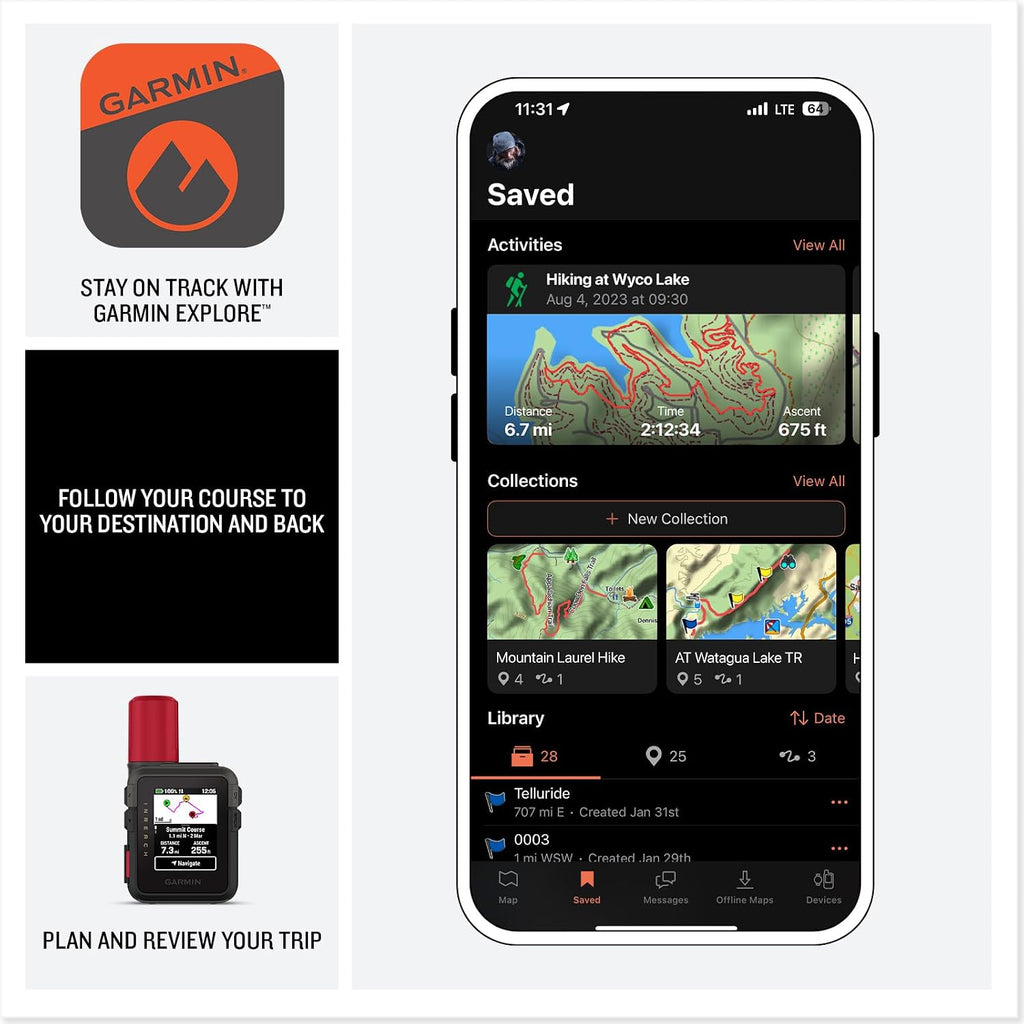 Garmin inReach Mini 3 Plus Satellite Communicator Color Touchscreen Bundle