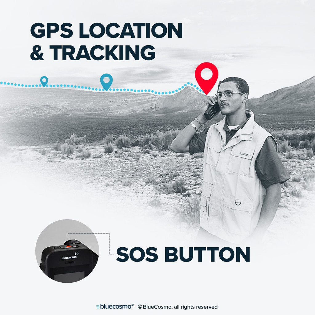 BlueCosmo Inmarsat IsatPhone 2.1 Satellite Phone Kit (SIM Included), unlocked - Global Coverage - Voice, SMS, GPS Tracking, Emergency SOS - Prepaid and Monthly Service Plan Options