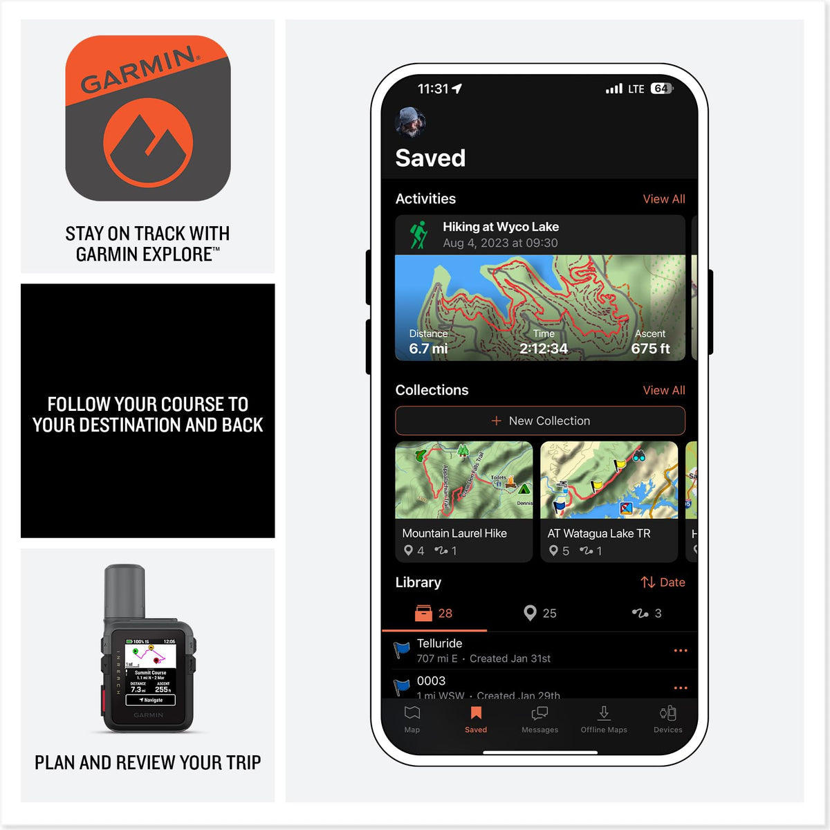 Garmin inReach Mini 3 Plus Satellite Communicator Interactive SOS Bundle