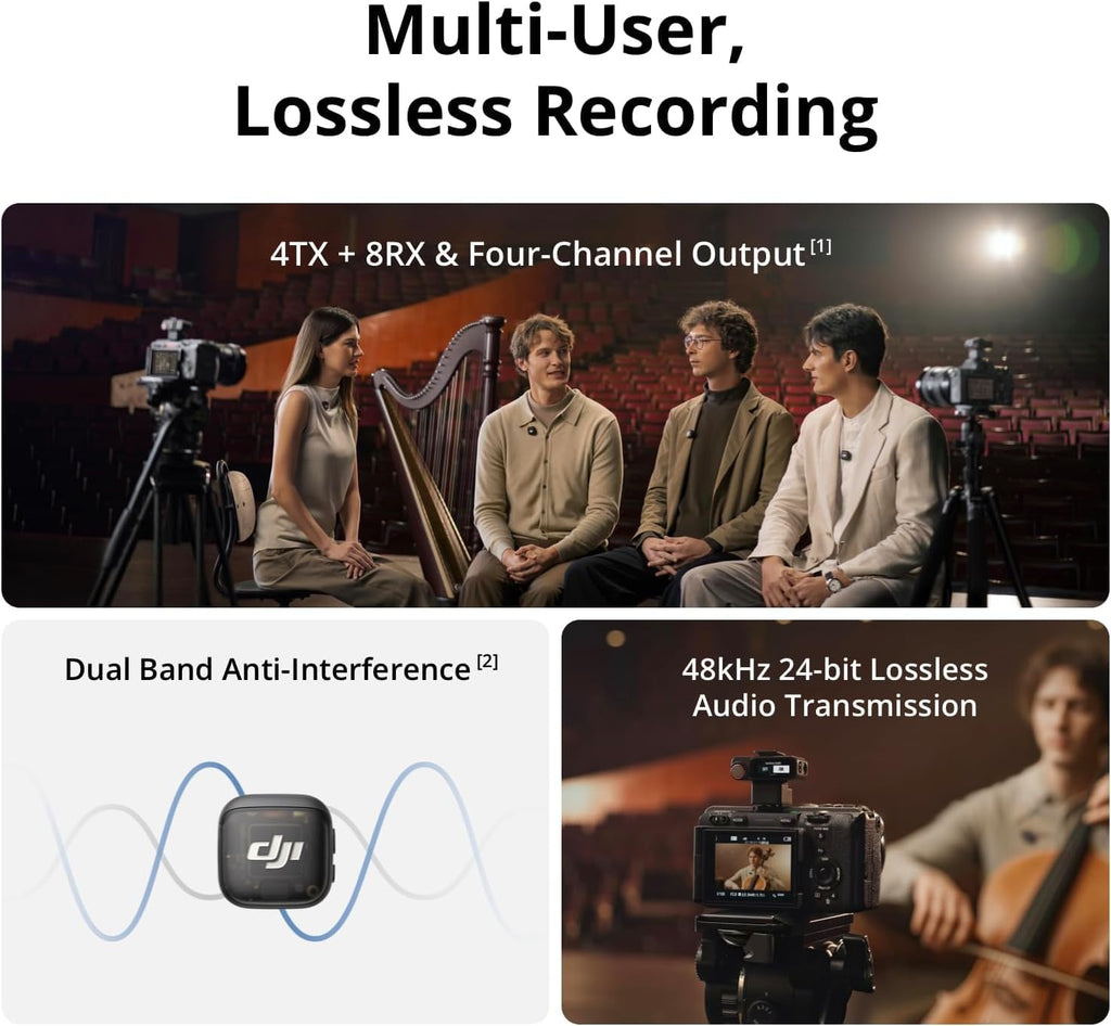 DJI Mic 3 (2 TX + 1 RX + Charging Case), Wireless Microphone Includes 1 Year NYC Care Plan