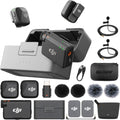 DJI Mic Mini (2 TX + 1 RX + Charging Case) Wireless Lavalier Microphone, Ultralight, Noise Cancelling, Up to 48-Hour Battery Life Bundle with 2 x Deco Gear Lapel Microphone and 5" EVA Case