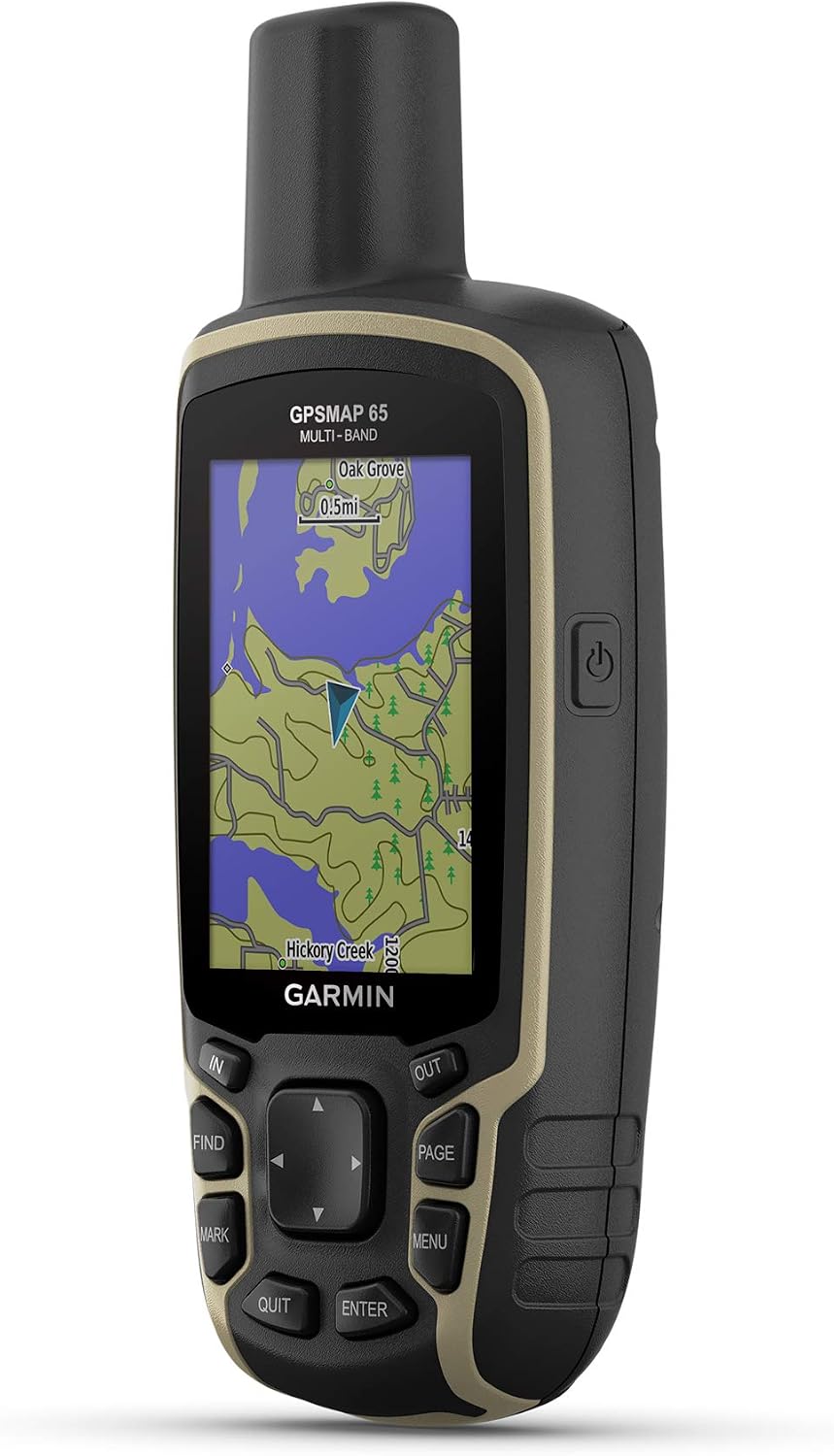 Garmin GPSMAP 65, Button-Operated Handheld with Expanded Satellite Support and Multi-Band Technology, 2.6" Color Display, 010-02451-00