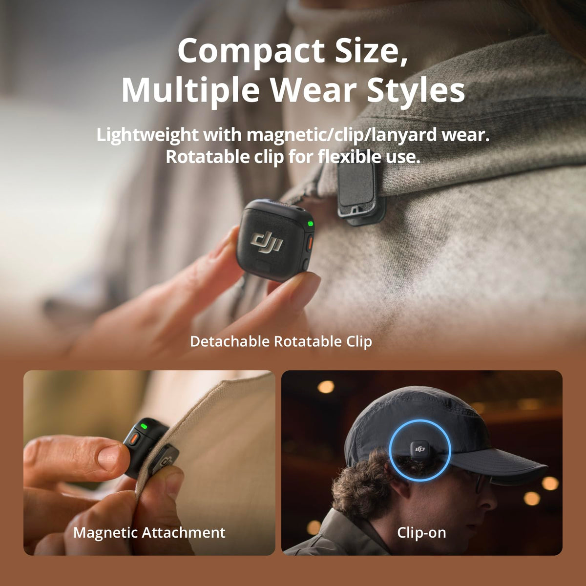 DJI Mic Mini Combo + Silicone Case + Colorful Wind Muff + Selfie Light