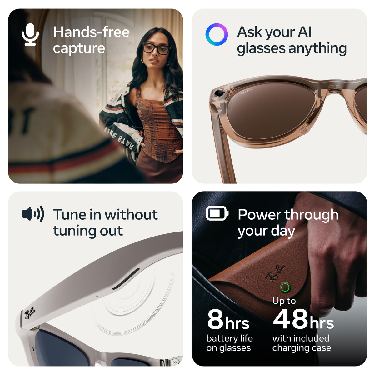 Meta Ray-Ban (Gen 2), Skyler, Shiny Mystic Violet | Smart AI Glasses for Men, Women â 2x Battery Life â 3K Ultra HD â 12 MP Camera, Audio, Video Recording â TransitionsÂ® Amethyst Lenses â Sunglasses