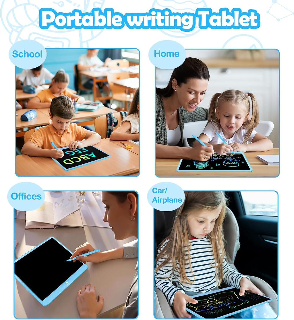 LCD Writing Tablet Doodle Board, 16inch Colorful Drawing Tablet Writing Pad, Kids Travel Essentials, Toddler Toys for 3 4 5 6 7 8 Year Old Girls Boys- Christmas and Birthday Gifts