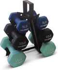 HolaHatha 5, 10 en 15 lbs Neopreen Dumbbell Gratis Hand Gewicht Set w/Rack, Multi