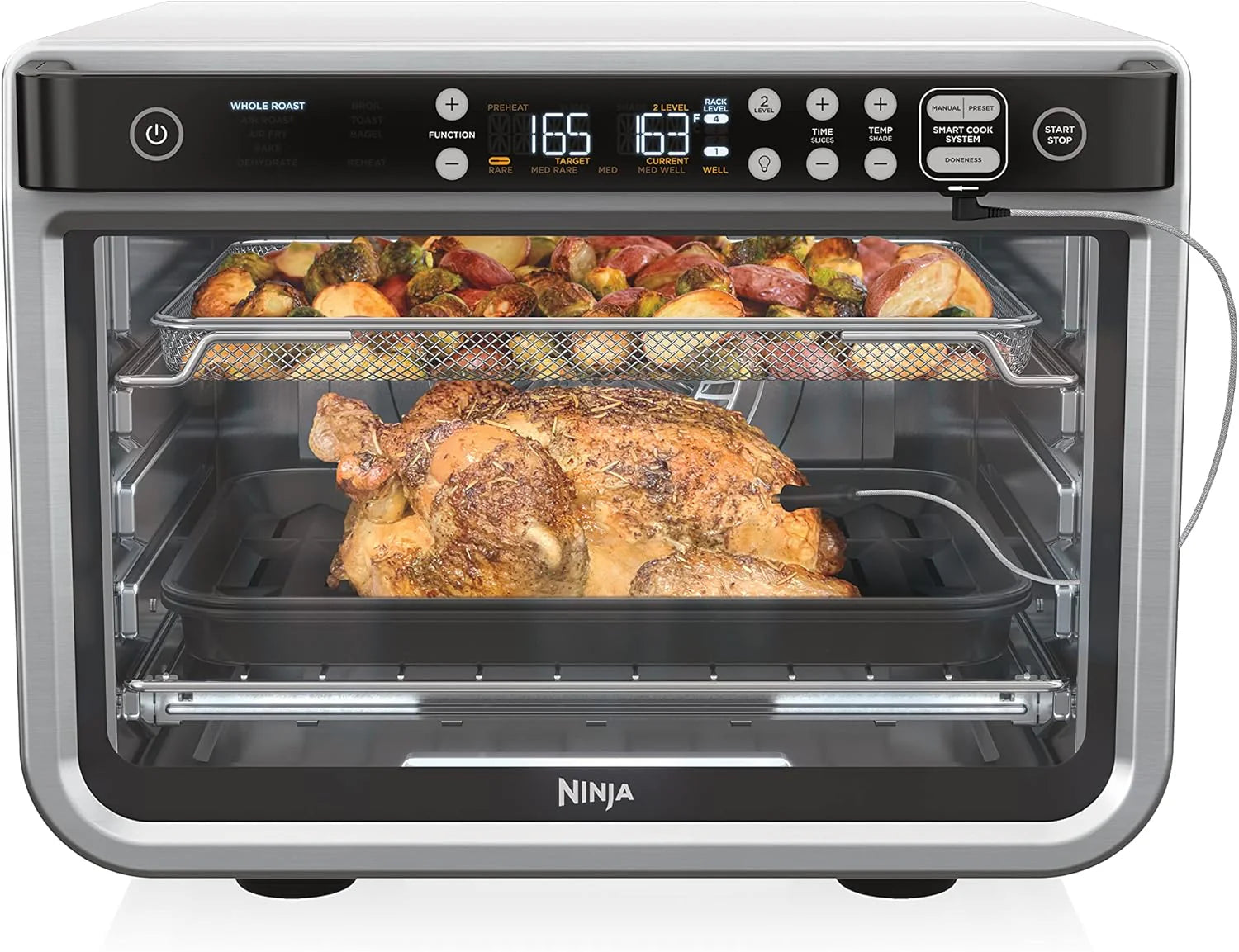 Ninja - Elektrische oven met Air Fryer XL Pro 10 in 1, Foodi | DT251(Verzilverd/modern)