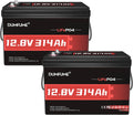 2 Stuks 12V 300Ah LiFePO4 Batterij, 200A BMS 3840W Oplaadbare Thuisbatterij 15000 Diepe Cycli voor Opslag van Zonne-energie, Back-upvermogen, Camper, Camping(12.8V 300Ah (2 packs)/2)