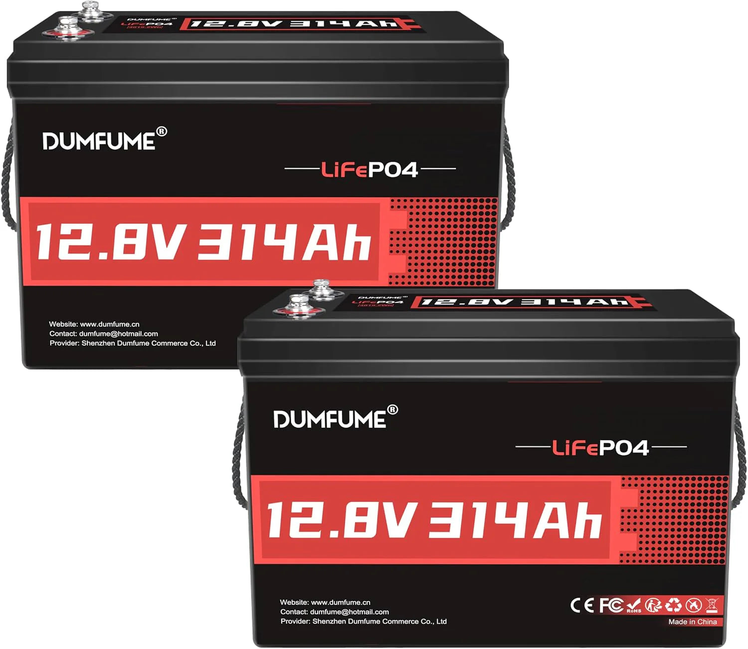 2 Stuks 12V 300Ah LiFePO4 Batterij, 200A BMS 3840W Oplaadbare Thuisbatterij 15000 Diepe Cycli voor Opslag van Zonne-energie, Back-upvermogen, Camper, Camping(12.8V 300Ah (2 packs)/2)