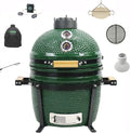 YNNI KAMADO TQTT15GR 15.7" Vrijstaande Kamado, Grill, GROEN, BBQ, Keramisch, Ei, Roker, Bundel met ExtrasTQTT15GR