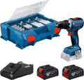 Bosch Professional 18V System accuschroefboormachine GSR 18V-65 (borstelloze motor, koplengte 166, incl. 2 x GBA 4.0Ah-accu's, 82AC, L-Case)