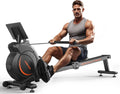 YOSUDA Roeiapparaat voor thuis, 16 dynamische weerstanden, voor personen tot 181 kg, ultrasterk magnetisch, comfortabele zitting, Bluetooth/app, aluminium rails, bidonhouder, 90% voorgemonteerd(01-Magnetisch)