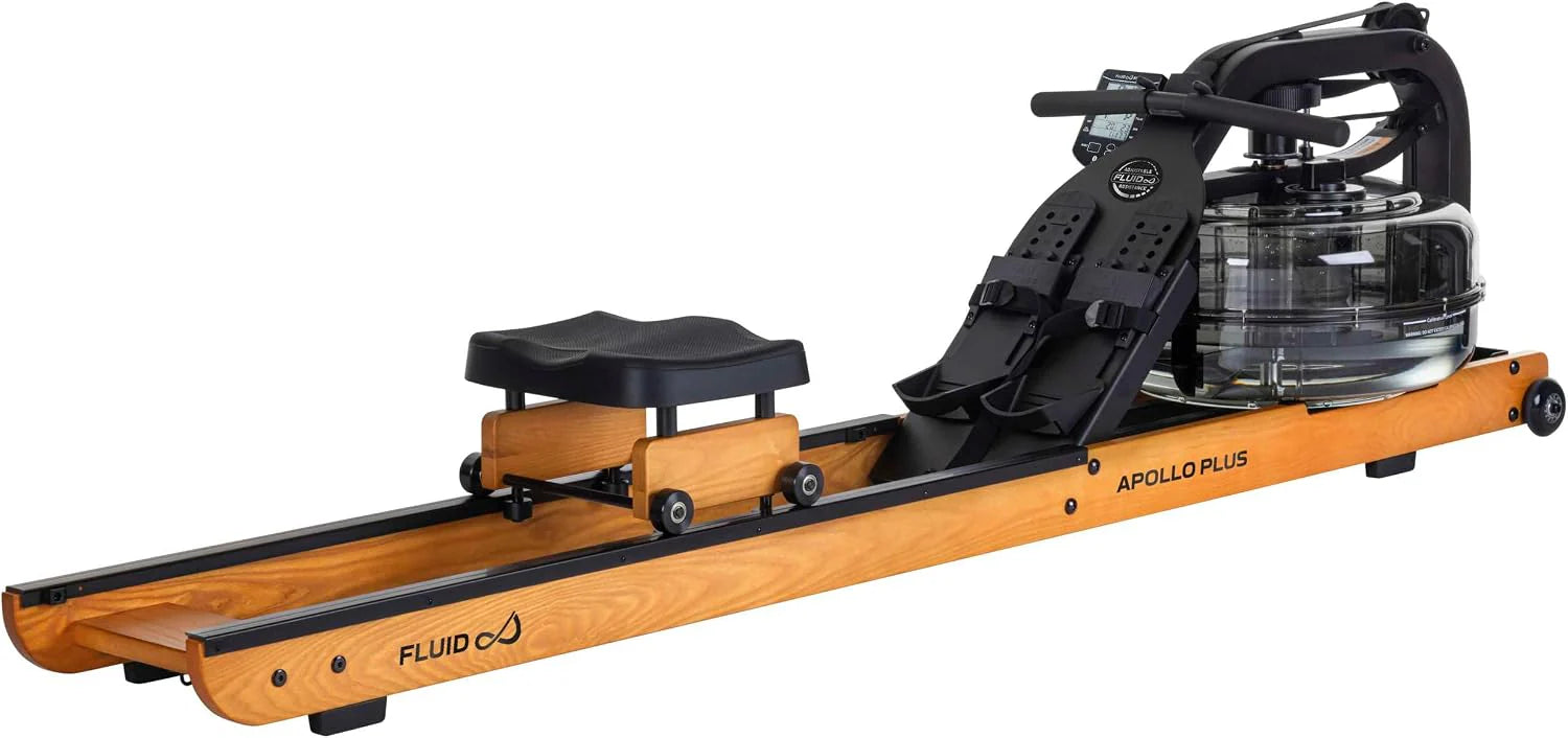 Fluid Rower Apollo Plus - Opklapbaar - Roeimachine met 4 weerstanden - Roeiapparaat voor thuis - Verstelbaar - Water weerstand - Inclusief hartslagfunctie