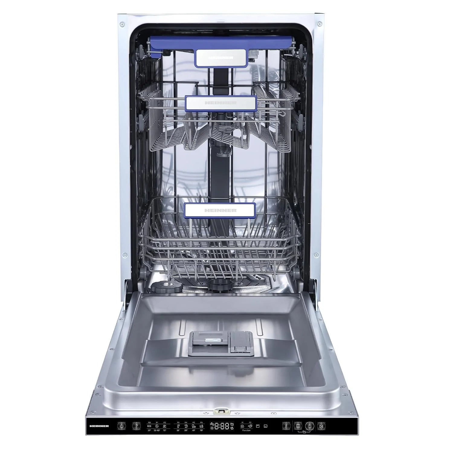 HDW-BIM45710AD+++ Ingebouwde Vaatwasser, 45 cm – 10 Couvert, 7 Programma’s, Energieklasse D, Auto-Open Droogsysteem, Verstelbare Bovenkorf, Uitgestelde Start, Stil Werking, 5 Jaar Garantie