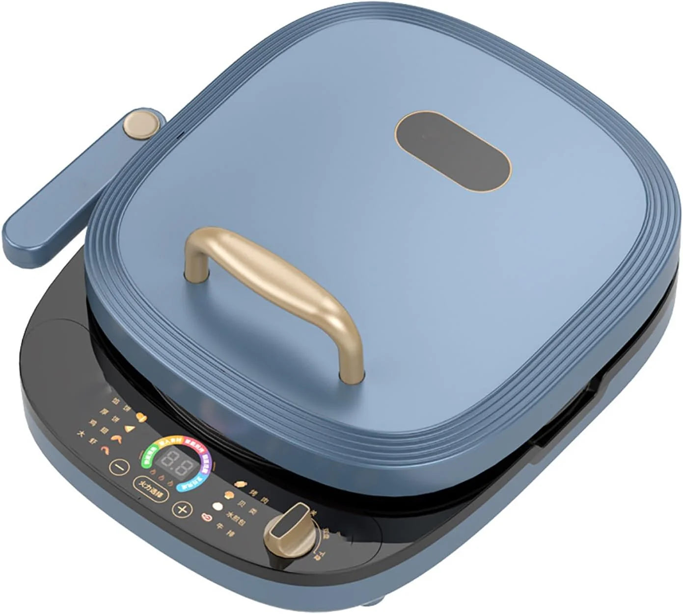 Elektrische Koekenpan, Verwijderbare Elektrische Bakpan, Elektrische Grillpan met Antiaanbaklaag, voor Barbecue, Bakkerij, Biefstuk, Eierpannenkoek, 1500W